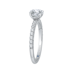 14K White Gold Round Brilliant Diamond Engagement Ring (Semi-Mount)