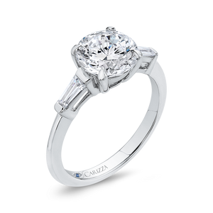14K White Round Diamond Timeless Engagement Ring (Semi-Mount) - John Thomas Jewelers.