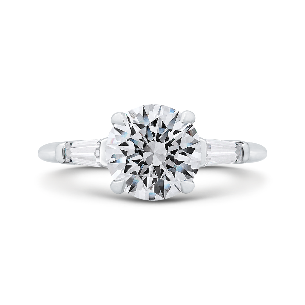 14K White Round Diamond Timeless Engagement Ring (Semi-Mount) - John Thomas Jewelers.