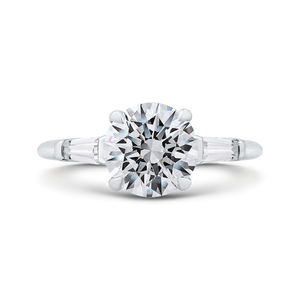14K White Round Diamond Timeless Engagement Ring (Semi-Mount) - John Thomas Jewelers.