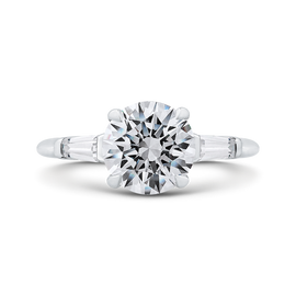 14K White Round Diamond Timeless Engagement Ring (Semi-Mount) - John Thomas Jewelers.