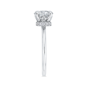 14K White Gold Round Cut Diamond Classic Engagement Ring (Semi-Mount) - John Thomas Jewelers.