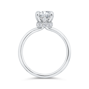 14K White Gold Round Cut Diamond Classic Engagement Ring (Semi-Mount) - John Thomas Jewelers.