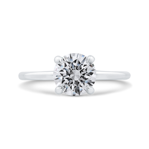 14K White Gold Round Cut Diamond Classic Engagement Ring (Semi-Mount) - John Thomas Jewelers.