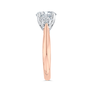 14K Two-Tone Gold Round Diamond Three-Stone Engagement Ring - John Thomas Jewelers.
