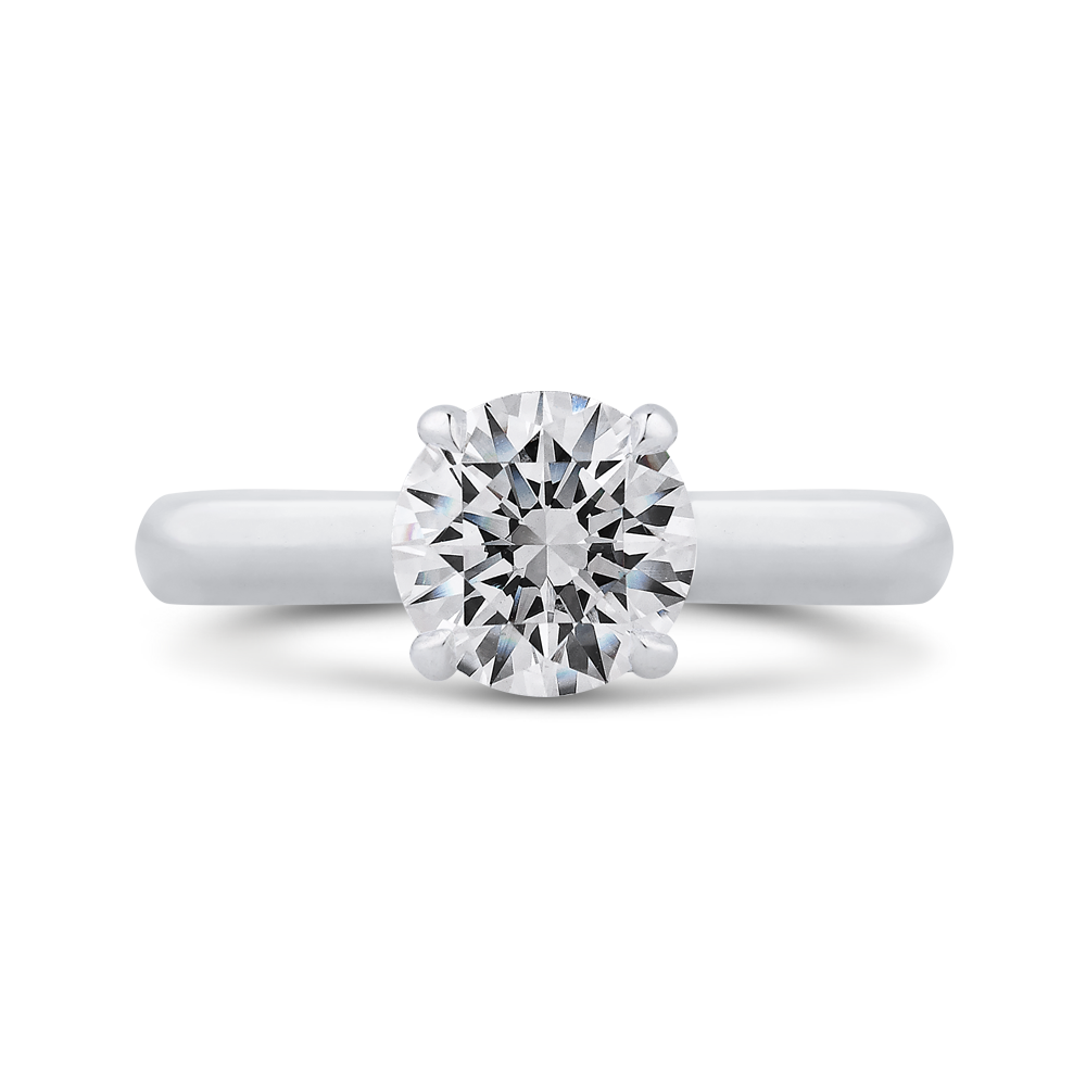 White Gold Round Diamond Engagement Ring (Semi-Mount)