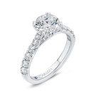 Round Cut Diamond Engagement Ring In 14K White Gold (Semi-Mount) - John Thomas Jewelers.