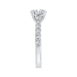 Round Cut Diamond Engagement Ring In 14K White Gold (Semi-Mount) - John Thomas Jewelers.