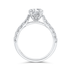 Round Cut Diamond Engagement Ring In 14K White Gold (Semi-Mount) - John Thomas Jewelers.