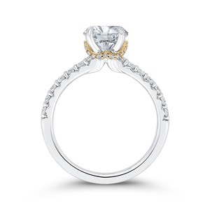 14K Two-Tone Gold Diamond Engagement Ring (Semi-Mount)