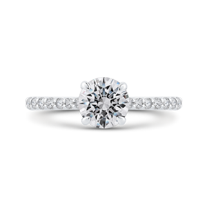 14K Two-Tone Gold Round Diamond Engagement Ring (Semi-Mount)