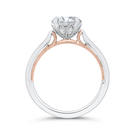 14K Two-Tone Gold Round Diamond Floral Engagement Ring (Semi-Mount) - John Thomas Jewelers.