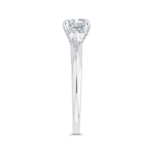 14K White Gold Round Diamond Halo Engagement Ring (Semi-Mount)