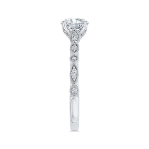 Round Diamond Engagement Ring In 14K White Gold (Semi-Mount)