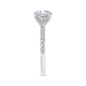Engagement Ring In 14K White Gold - Round Diamond (Semi-Mount)