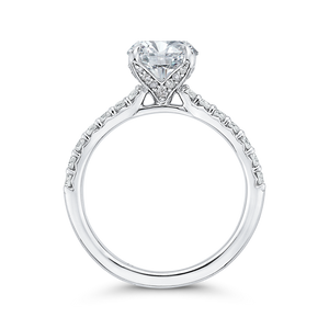 Engagement Ring In 14K White Gold - Round Diamond (Semi-Mount)