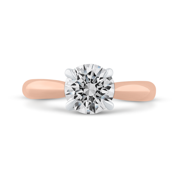 14K Two-Tone Gold Round Diamond Engagement Ring - John Thomas Jewelers.