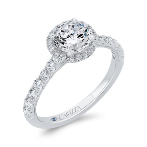 Diamond 14K White Gold Engagement Ring (Semi-Mount)