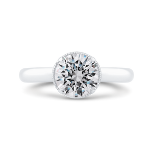 Round 14K White Gold Diamond Engagement Ring (Semi-Mount)