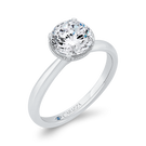 Round 14K White Gold Diamond Engagement Ring (Semi-Mount)