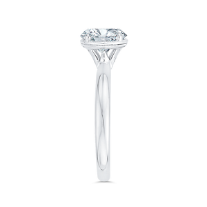 Round 14K White Gold Diamond Engagement Ring (Semi-Mount)