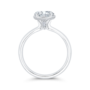 Round 14K White Gold Diamond Engagement Ring (Semi-Mount)