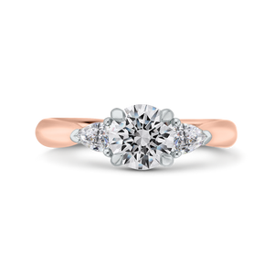 14K Two-Tone Gold Diamond Three-Stone Engagement Ring (Semi-Mount) - John Thomas Jewelers.