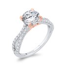 Diamond Engagement Ring with Split Shank In 14K Two-Tone Gold (Semi-Mount) - John Thomas Jewelers.
