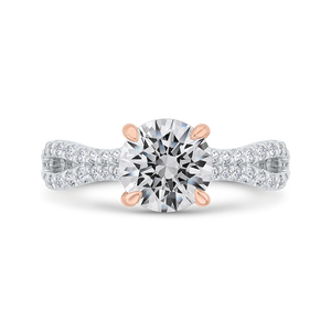 Diamond Engagement Ring with Split Shank In 14K Two-Tone Gold (Semi-Mount) - John Thomas Jewelers.