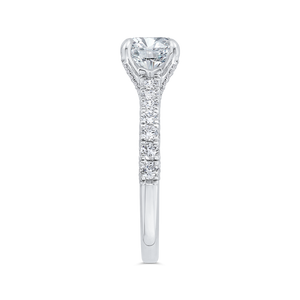14K White Gold Round Diamond Solitaire Plus Engagement Ring (Semi-Mount) - John Thomas Jewelers.