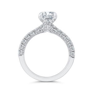 14K White Gold Round Diamond Solitaire Plus Engagement Ring (Semi-Mount) - John Thomas Jewelers.