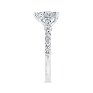 14K White Gold Pear Diamond Engagement Ring (Semi-Mount) - John Thomas Jewelers.