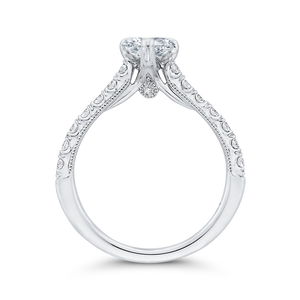 14K White Gold Pear Diamond Engagement Ring (Semi-Mount) - John Thomas Jewelers.