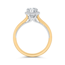 14K Two-Tone Gold Pear Diamond Halo Engagement Ring (Semi-Mount) - John Thomas Jewelers.