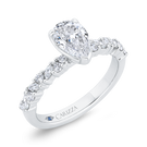 14K White Gold Pear Shape Diamond Engagement Ring (Semi-Mount) - John Thomas Jewelers.