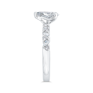 14K White Gold Pear Shape Diamond Engagement Ring (Semi-Mount) - John Thomas Jewelers.