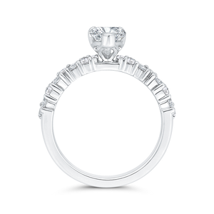 14K White Gold Pear Shape Diamond Engagement Ring (Semi-Mount) - John Thomas Jewelers.