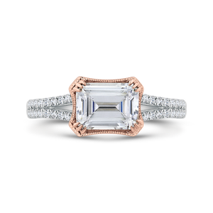 14K Two-Tone Gold Diamond Engagement Ring (Semi-Mount)