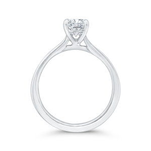 14K White Gold Emerald Cut Diamond Engagement Ring with Baguette Accents (Semi-Mount)