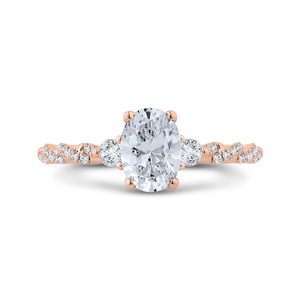 14K Rose Gold Diamond Engagement Ring (Semi-Mount)