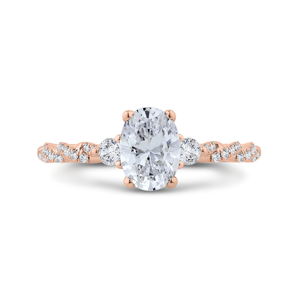 14K Rose Gold Diamond Engagement Ring (Semi-Mount)