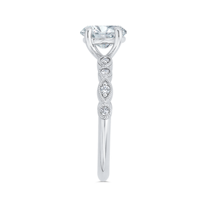 14K White Gold Diamond Milgrain Engagement Ring (Semi-Mount)