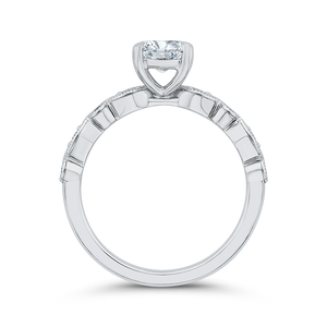14K White Gold Diamond Milgrain Engagement Ring (Semi-Mount)