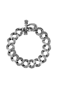 King Baby Day Of The Dead Carved Link Bracelet - John Thomas Jewelers.