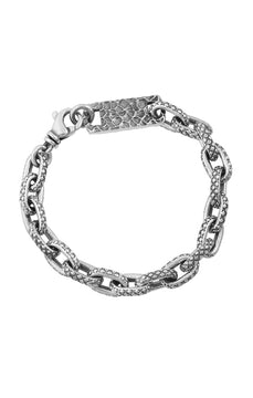 King Baby Oval Link Crosshatch Bracelet - John Thomas Jewelers.