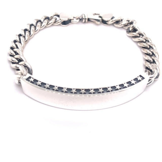 King Baby Silver Id Bracelet W/Stars - John Thomas Jewelers.