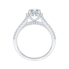 14K White Gold Round Diamond Squared Halo Engagement Ring