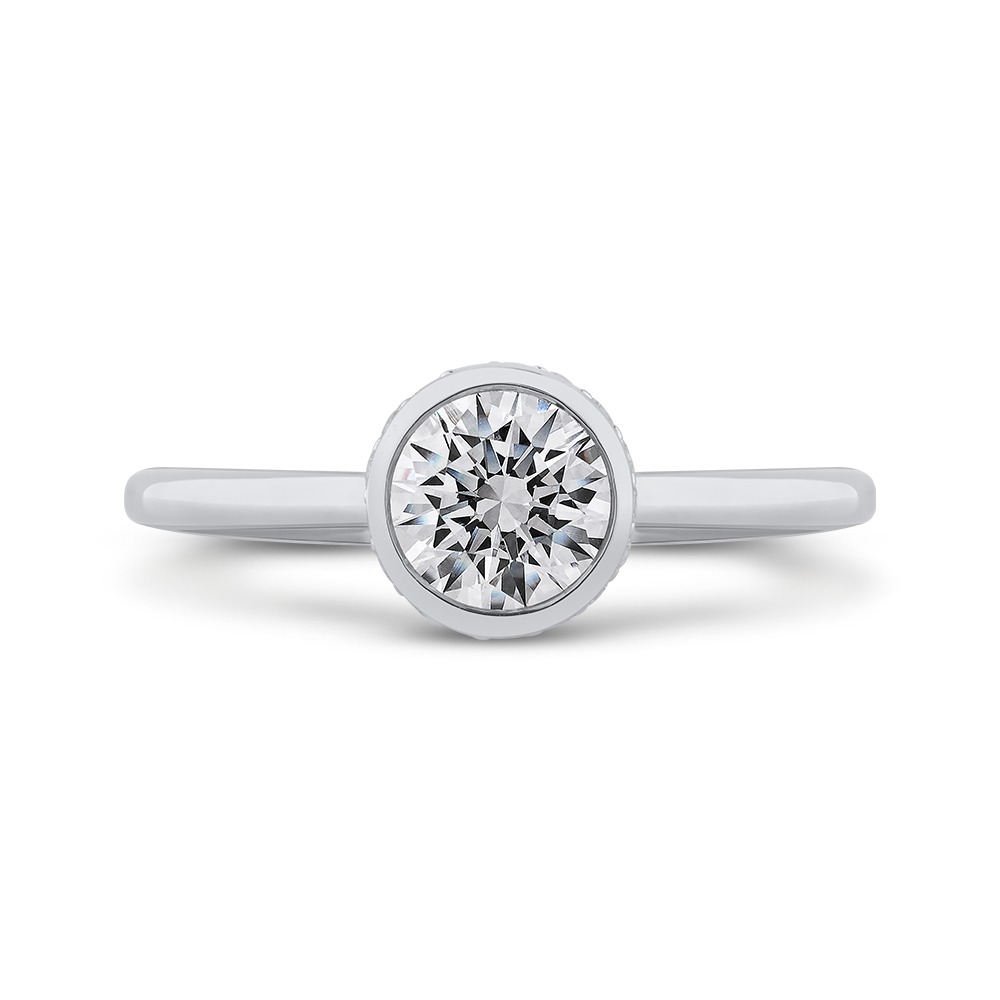 14K White Gold Round Diamond Classic Engagement Ring