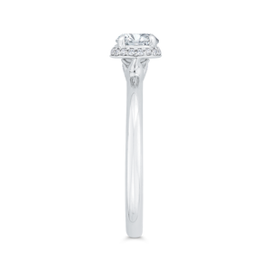 14K White Gold Round Diamond Halo Engagement Ring