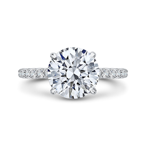 14K White Gold Round Engagement Ring (Semi-Mount)